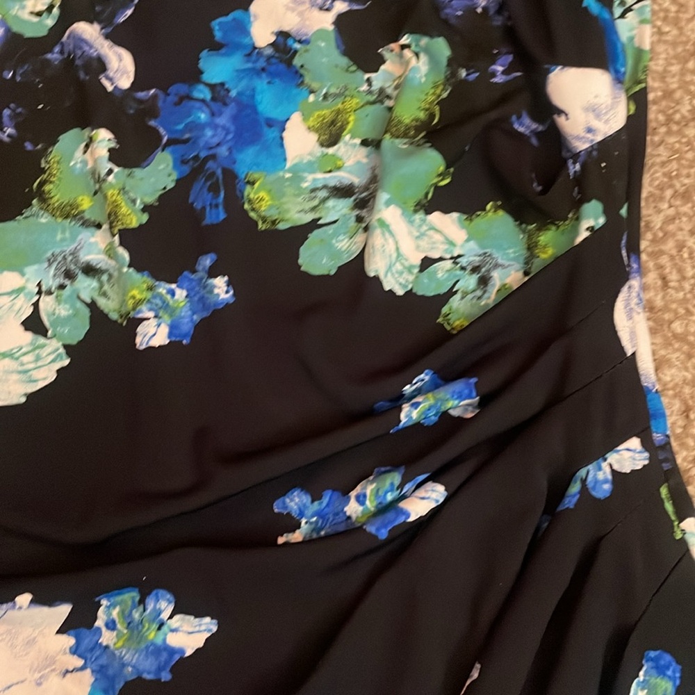 Lauren Ralph Lauren Blue and Green Floral Midi Dress - Picture 3 of 5